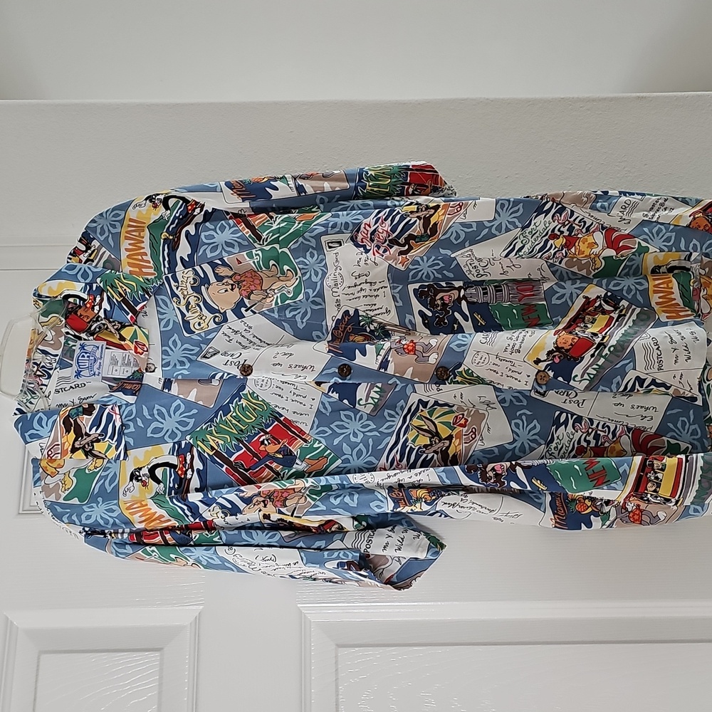 🌈HP🌈Reyn Spooner Hawaian Warner Bros. Vintage Shirt Large - Picture 2 of 16